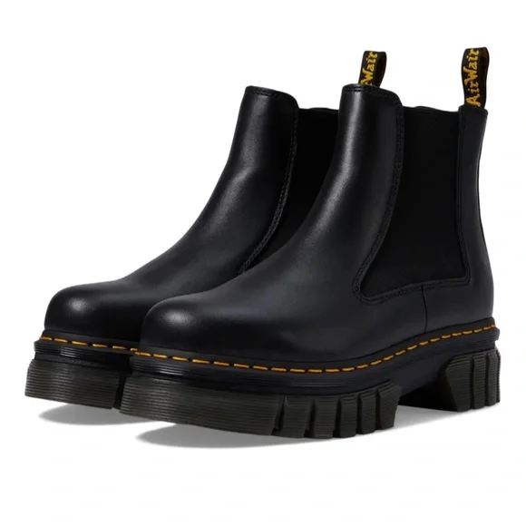 Dr. Martens x Free People Audrick Chelsea Platform 5 Black Smooth Nappa Leather